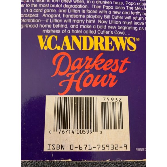 V.C. Andrews "Darkest Hour" Paperback Book - Picture 3 of 5